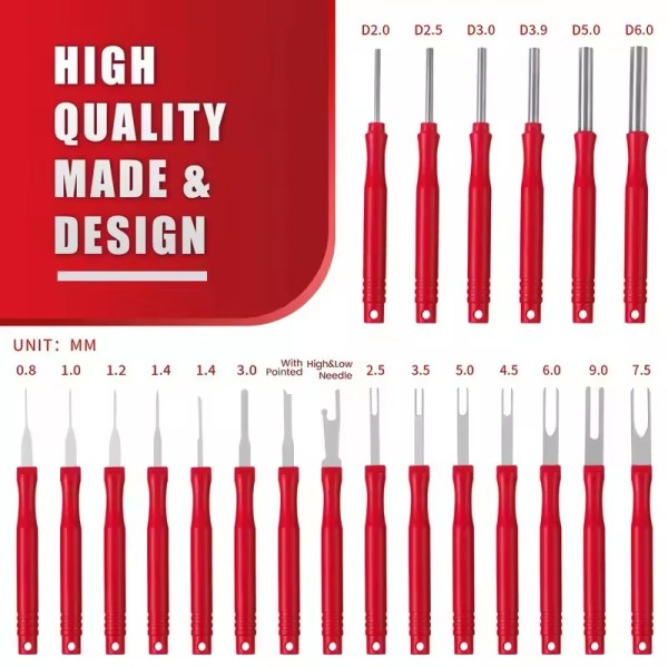  21Pcs Car Terminal Removal Tool Kit Uto Cable Plug Remove Puller Electrical Wire Crimp Connector Pin Extractor