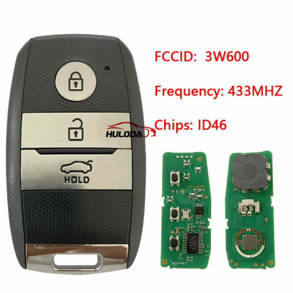 For Kia 3-button smart key 433 MHz With ID46 Chip 95440-3W600/2T520/1Y600