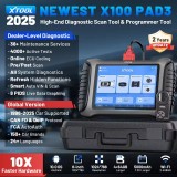XTOOL X100 PAD3 V2.0 Elite IMMO Key Programming Tools With KC100 All Key Lost ECU Coding OBD2 All Systems Diagnostic Scanner