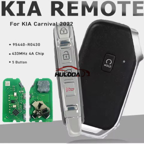 KEYECU 95440-R0430 Smart Remote Key 5 Buttons 433MHz 4A Chip Fob Keyless Go For KIA Carnival 2022