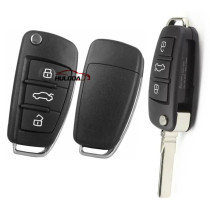 For Audi A6 3 button Remote Key blank with HU66 blade without logo