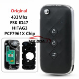  Original FOB For Chevrolet Aveo Smart Remote Car Key 433Mhz FSK ID47 HITAG3 PCF7961X Chip Unlocked With Blade Cut Already