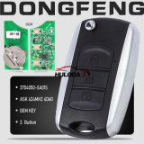 KEYECU OEM 3704050-SA01S Flip Remote Key FOB 3 Buttons ASK 434MHZ 4D60 for Dongfeng 580 2010 2011 2012 2013 2014 2015