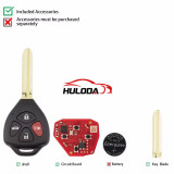 Xhorse XKTO25EN 2nd Generation Wire Remote Key for Toyota Style Flat 2 Buttons