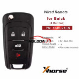 Xhorse XKBU21EN 2nd Wire Remote Key for Buick Flip 4 Buttons English Version