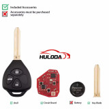 XHORSE XKTO23EN for Toyota Models Left 3 Buttons Triangle Second Generation Wired Remote Key