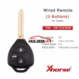 XHORSE XKTO23EN for Toyota Models Left 3 Buttons Triangle Second Generation Wired Remote Key