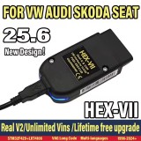 2025 Unlimited Vins VCDS VAGCOM Interface VCDSCAN HEX V2 Update V25.3 FOR VW AUDI Skoda Seat Multi-Language Car Diagnostics Tool