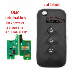 OEM Flip Folding Remote Car Key FOB For Chevrolet Aveo 433Mhz FSK ID47 HITAG3 PCF7961X Chip Unlocked With cut Blade