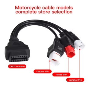 Motorcycle Yamaha 3Pin 4Pin And Honda 6Pin OBD2 Diagnostics Connector Cable For Yamaha Motorbike OBD Extension Cable Adapter