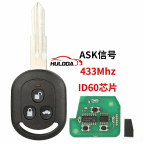 For Chevrolet Optra straight  3 button remote control car key 433 frequency ID60 chip ASK signal