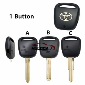 For Toyota 1 button remote key blank with TOY43 blade , Button on the side (with emblem)