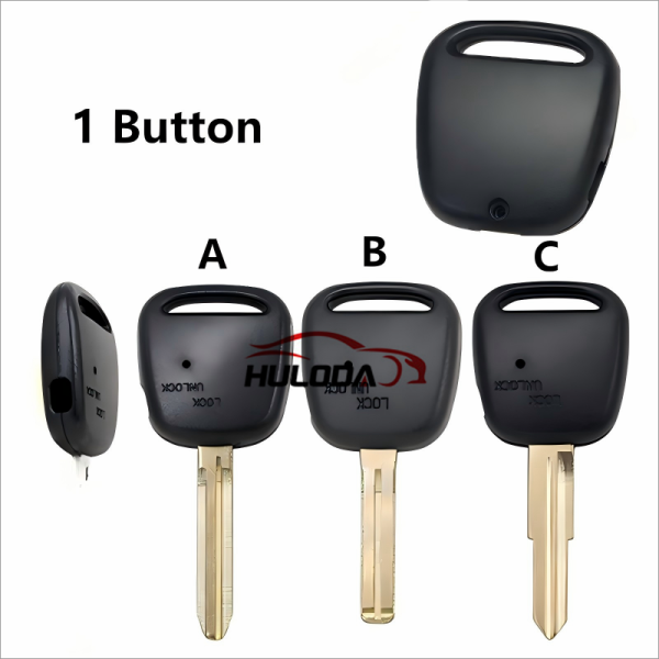 For Toyota 1 button remote key blank with TOY43 blade , Button on the side (no emblem)