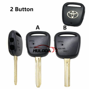 For Toyota 2 button remote key blank with TOY43 blade , Button on the side (with emblem)