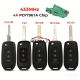 For Renault Kadjar Captur Megane 3 Symbol Logan 2 Sandero 2 Dacia Duster 3BNT 4A PCF7961M Chip 433Mhz Flip Remote Key