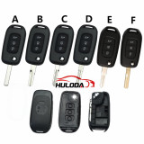 For new Renault 3 button flip remote key blank with emblem