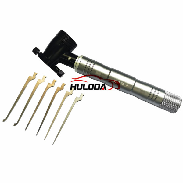 HUK New Eagle Eye Locksmith Tool 6 Pins Thickened Handle 360° Rotatable Needle for Professional Locksmiths