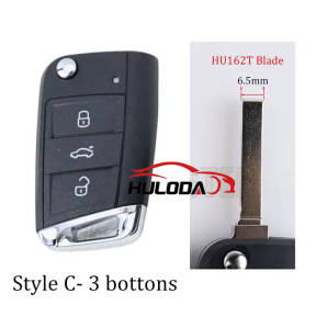 For VW Remote control folding shell Tokai  3 button  2G6959752D  HU162T