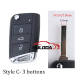 For VW Remote control folding shell Tokai  3 button  2G6959752D  HU162T