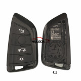 For BMW G Series 4 button keyless remote key blank with Key Blade Metallic Black 