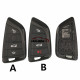 For BMW G Series 4 button keyless remote key blank with Key Blade Metallic Black 