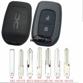 For Renault new 2 button remote key blank  with  emblem Please choose the blade