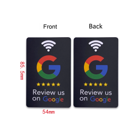 13.56Mhz Programmable Google Review Card NFC Station Table NFC Google Reviews Display Bending Card Standing Brand Bracket
