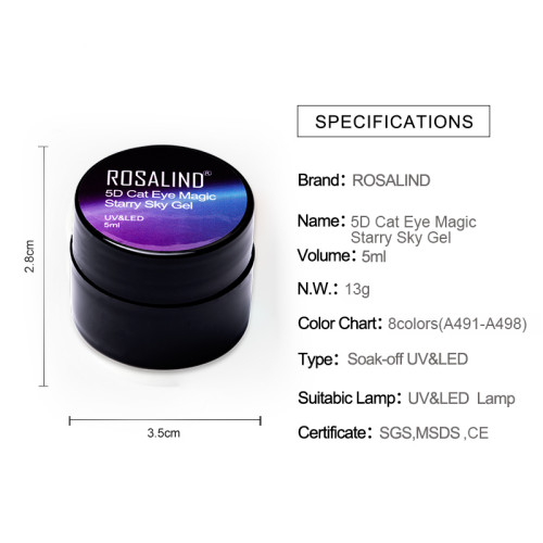 Rosalind 5d Cat Eyes Gel Polish Vernis Semi Permanent Varnish