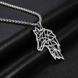 Stainless Steel Wolf Pendant Necklace