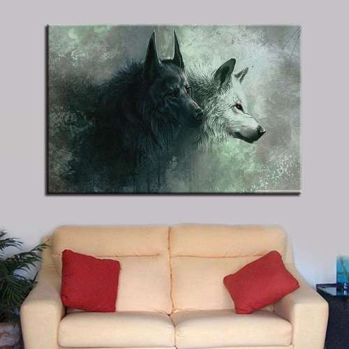 Black And White Wolf Poster