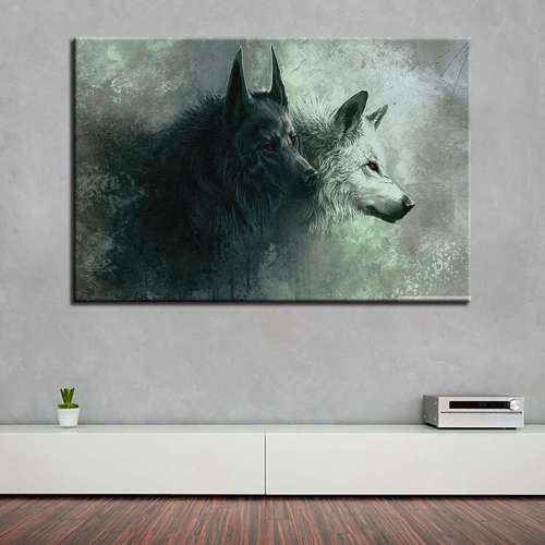Black And White Wolf Poster