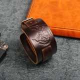 Leather Wolf Bracelet
