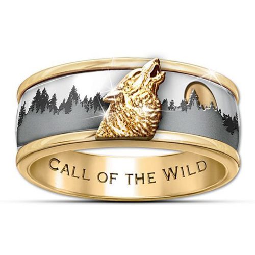 Unisex Gold Wolf Rings