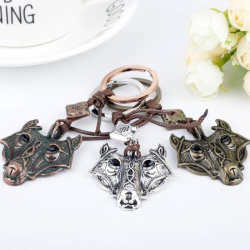 Viking Wolf Keychain Key Ring