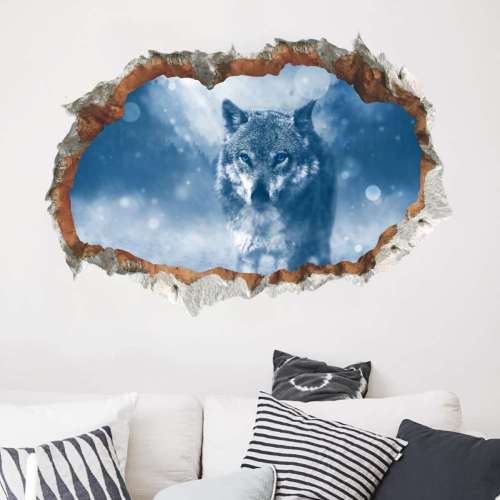 3D Creative Galaxy Wolf Wall Sticker