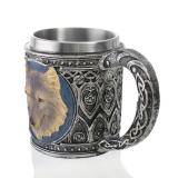 Gothic Stainless Steel Wolf Beer Mug Coffee Cup