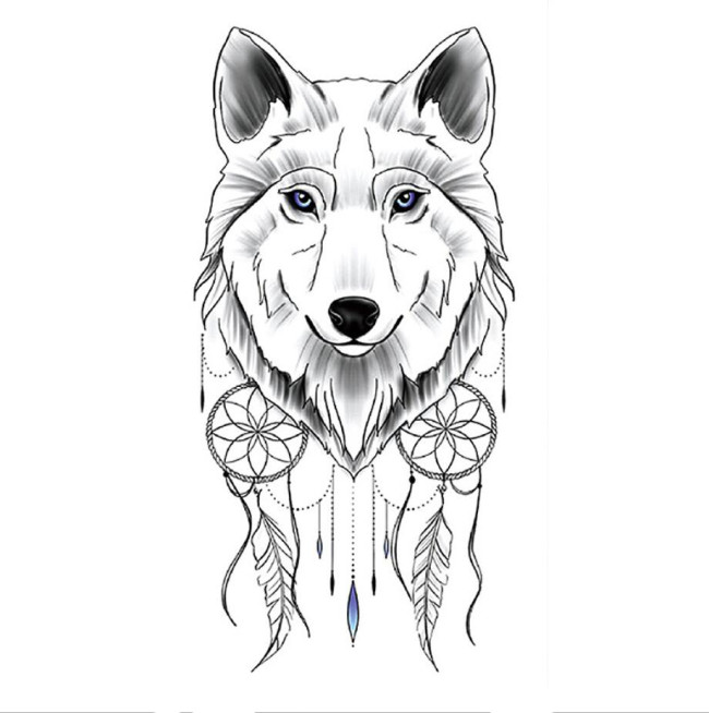 Traditional Wolf Tattoo