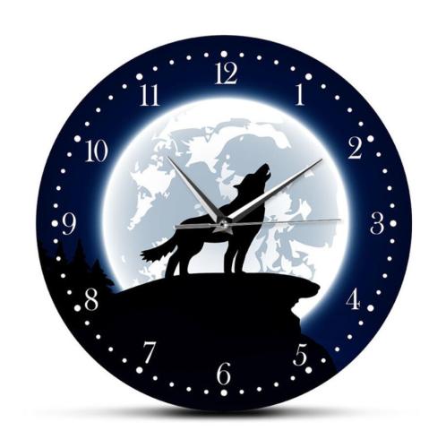 Vintage Silent Wolf Wall Clock