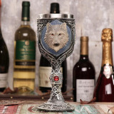 Resin Stainless Steel Wolf Chalice Goblet Cup