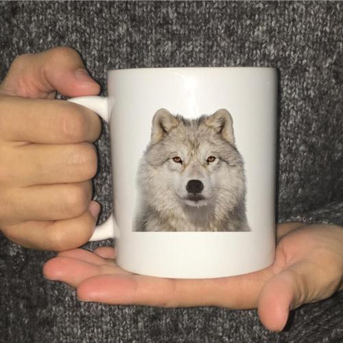 Ceramic Wolf Mug Coffee Tea Cup