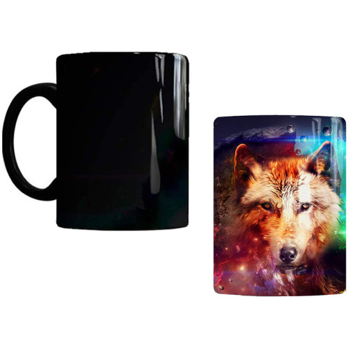 Ceramic Temperature Color Changing Wolf Coffee Mug