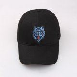 Unisex Adjustable Embroidered Wolf Baseball Cap