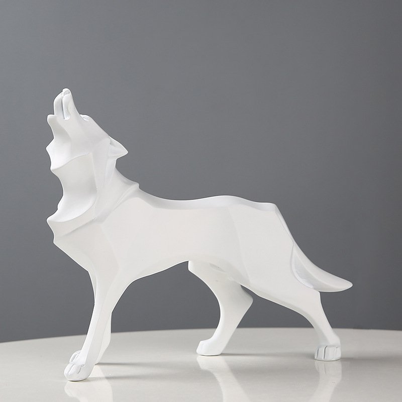 resin wolf statue