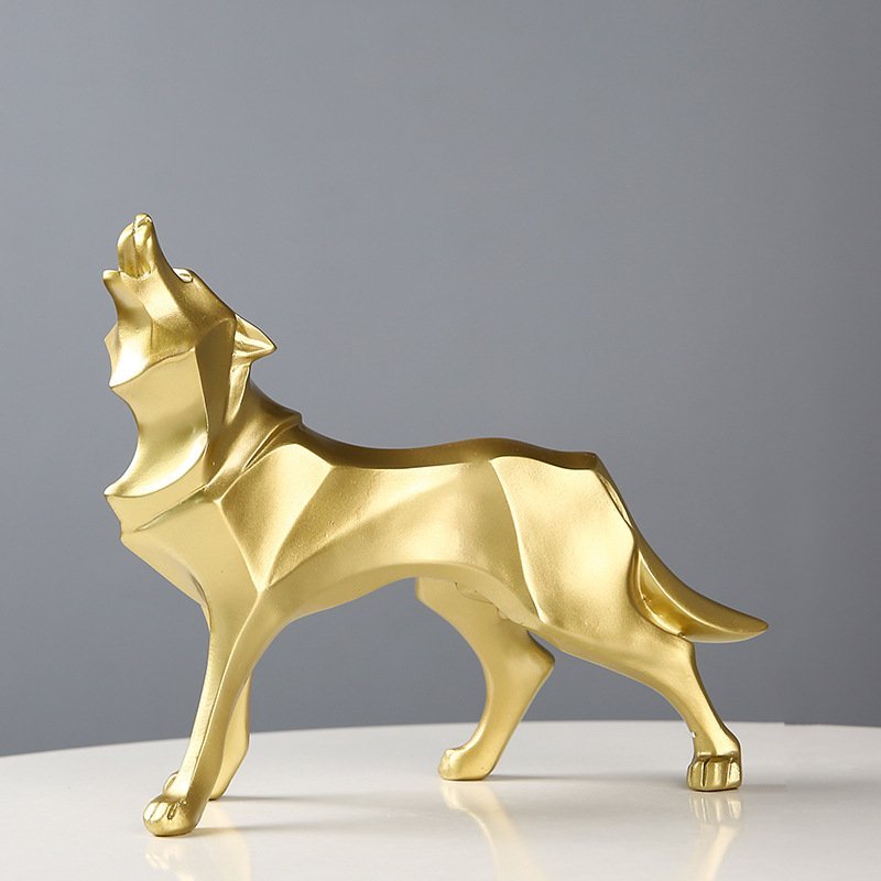 resin wolf statue