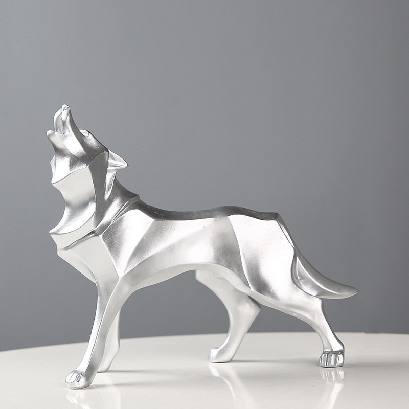 resin wolf statue