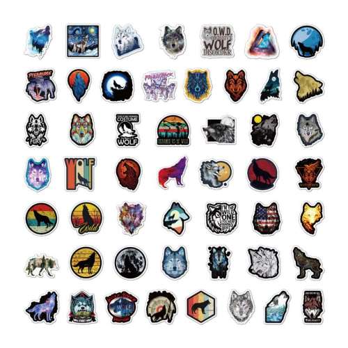 5 Different Sheets 3D Wolf Stickers