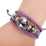 Unisex Gemstone Panda Woven Bracelet