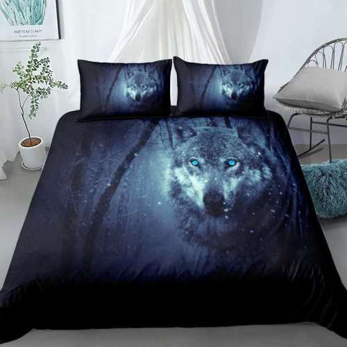 3D Wolf Print Bedding Set