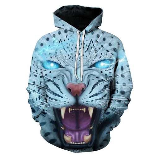 Family Matching Hoodies Unisex Leopard Print Pullover Sweatshirt