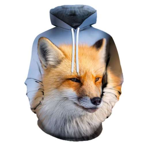 Family Matching Hoodies Unisex Fox Print Pullover Sweatshirt